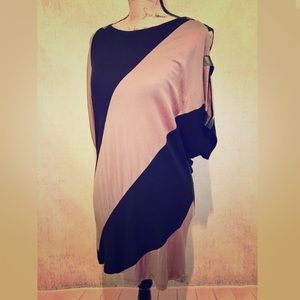 FRANCESCA’S Rosewood Black Diagonal Stripe Dress